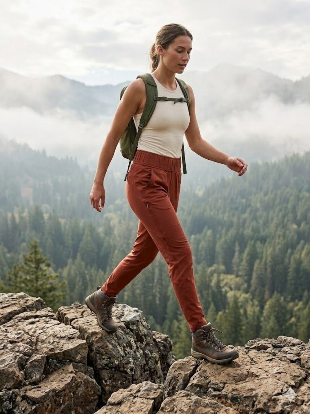 Alder Apparel Open Air Pant XS Womens Burnt Orange Hiking Gorpcore Outdoor Trail